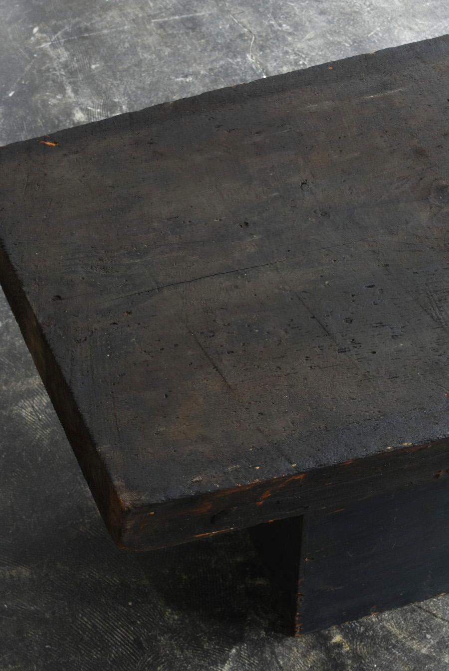 Japanese antique wooden black coffee table/1868-1900/wabisabi low table For Sale 2
