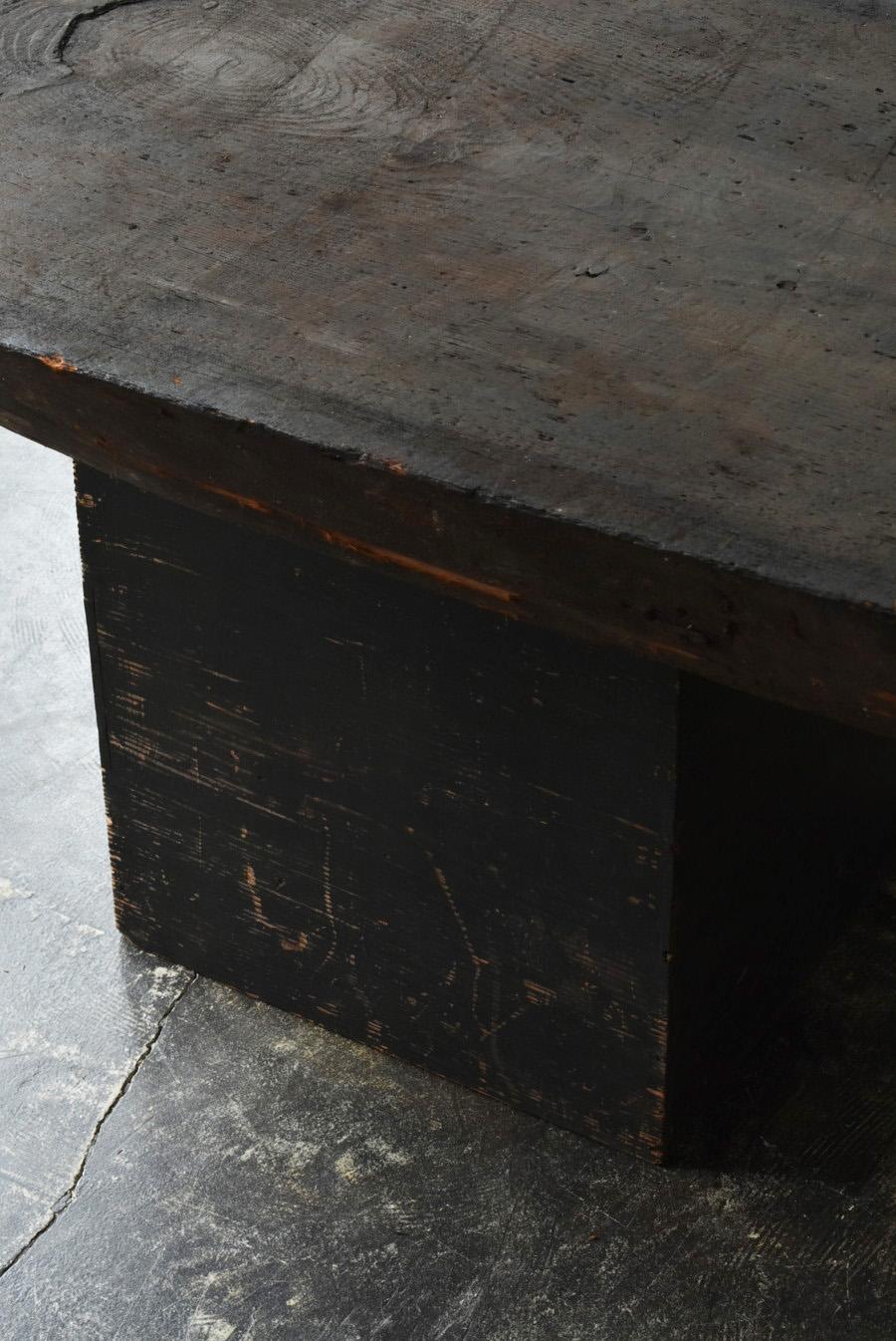 Japanese antique wooden black coffee table/1868-1900/wabisabi low table For Sale 4