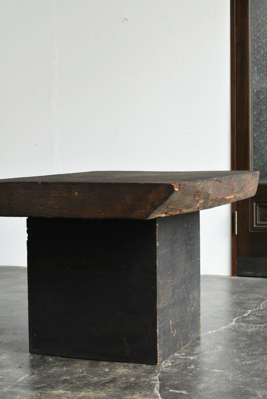 19th Century Japanese antique wooden black coffee table/1868-1900/wabisabi low table For Sale