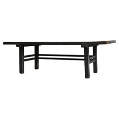 Tavolo basso giapponese antico in legno nero / 1850-1912 / Edo-Meiji