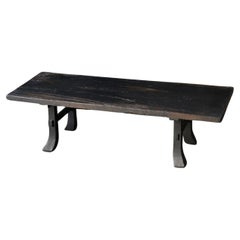 Japanese Used Wooden Black Low Table/Modern Sofa Table/1800-1900