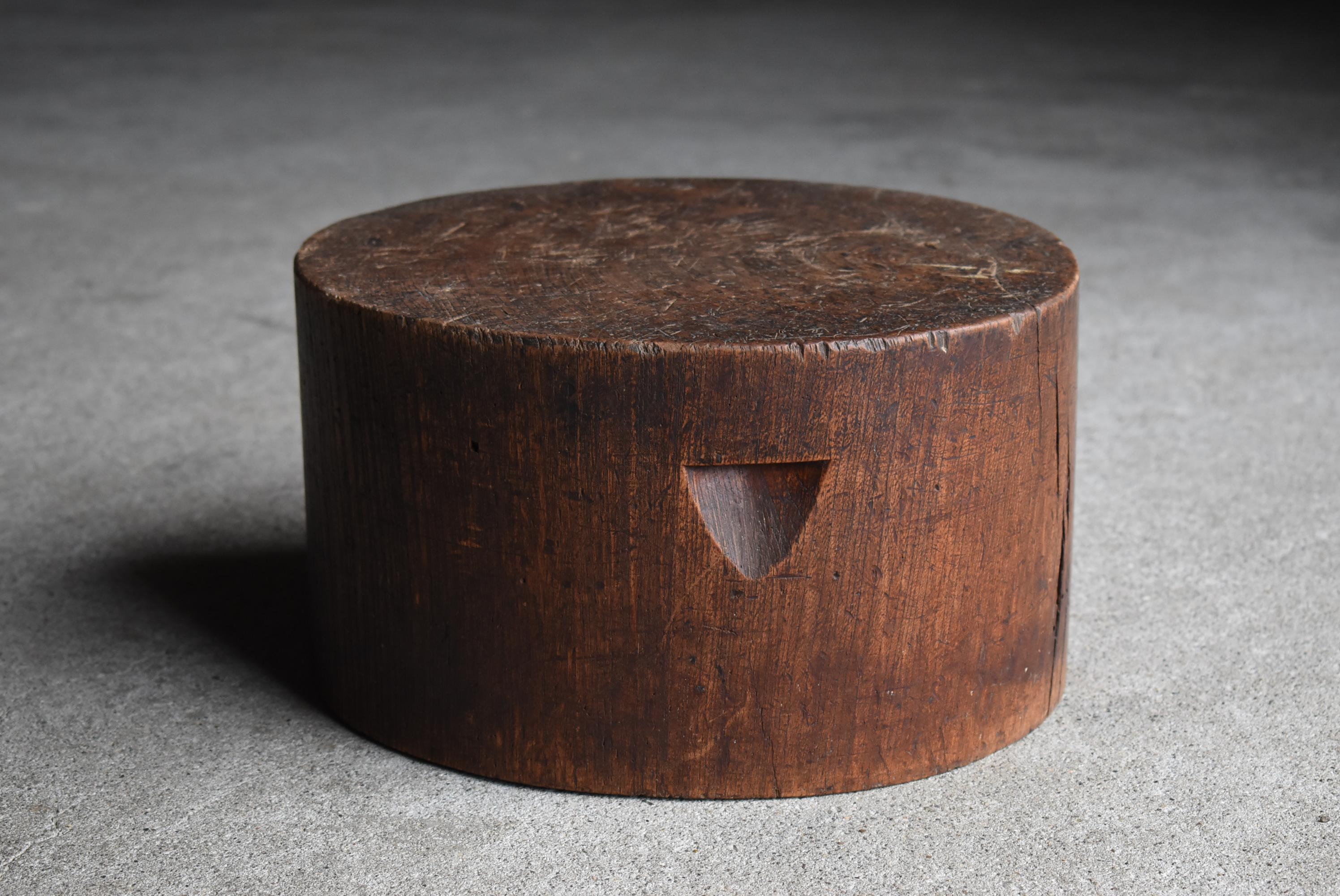 Japanese Antique Wooden Block Stool 1860s-1900s / Primitive Wabi Sabi Wood Chair 5