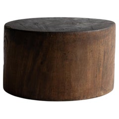 Japanische Antike Holzblock Hocker 1860er-1900er / Wabi Sabi Holz Stuhl Primitive