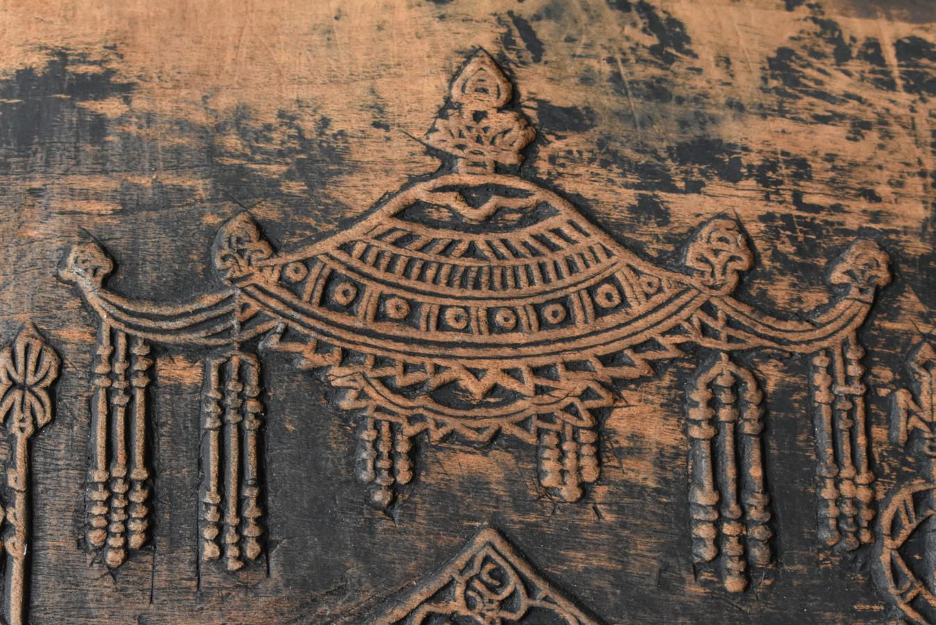 Bloques de madera antiguos japoneses/1800-1920/encantos de papel/arte budista en venta 3