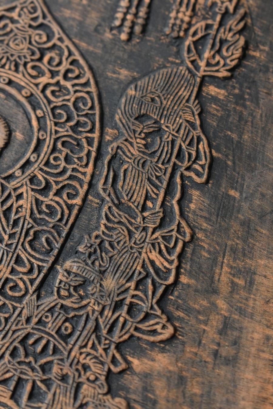 Bloques de madera antiguos japoneses/1800-1920/encantos de papel/arte budista en venta 6