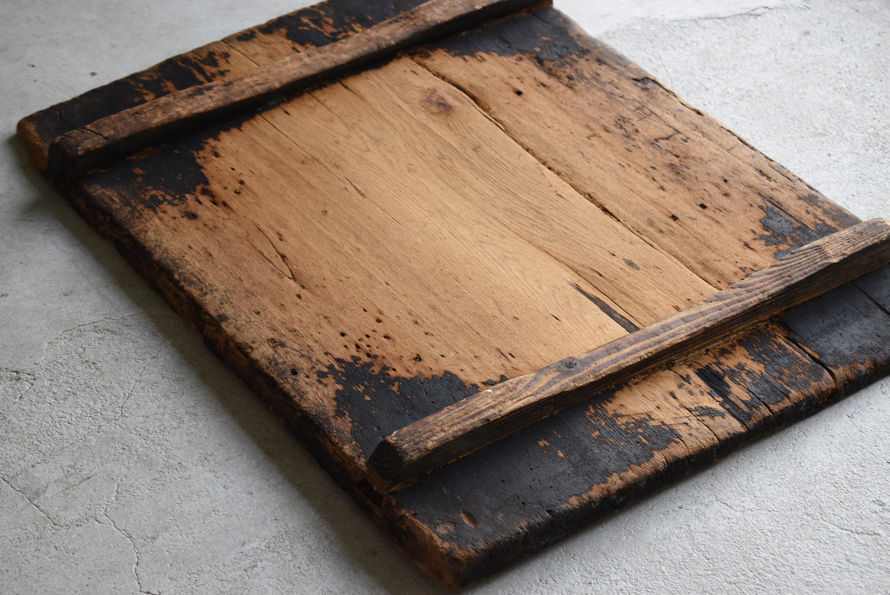 19th Century Japanese Antique Wooden Board 1800s-1900s/Abstract Art Working Table Wabisabi