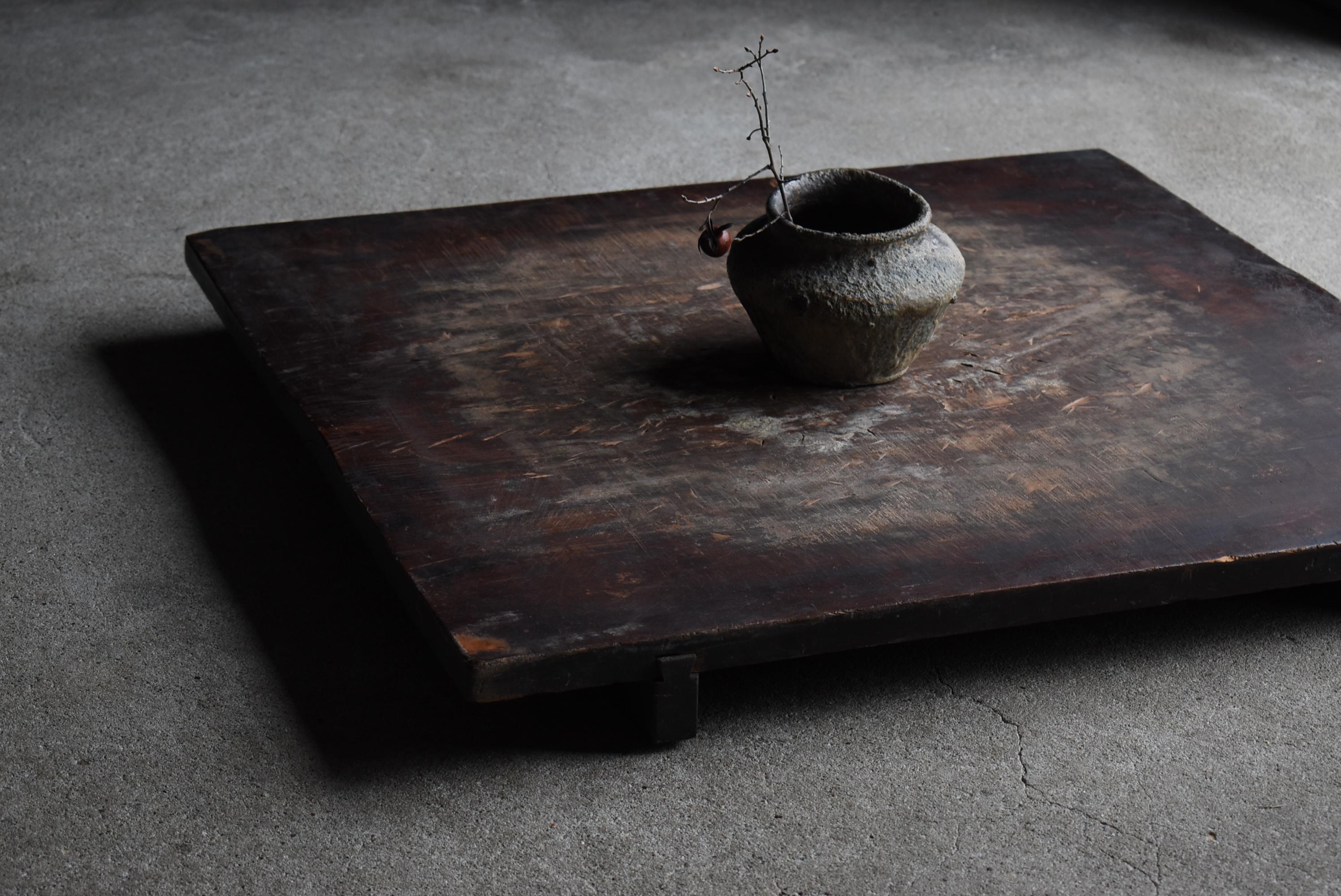 Japanese Antique Wooden Board 1860s-1900s / Abstract Art Low Table Wabi Sabi 10