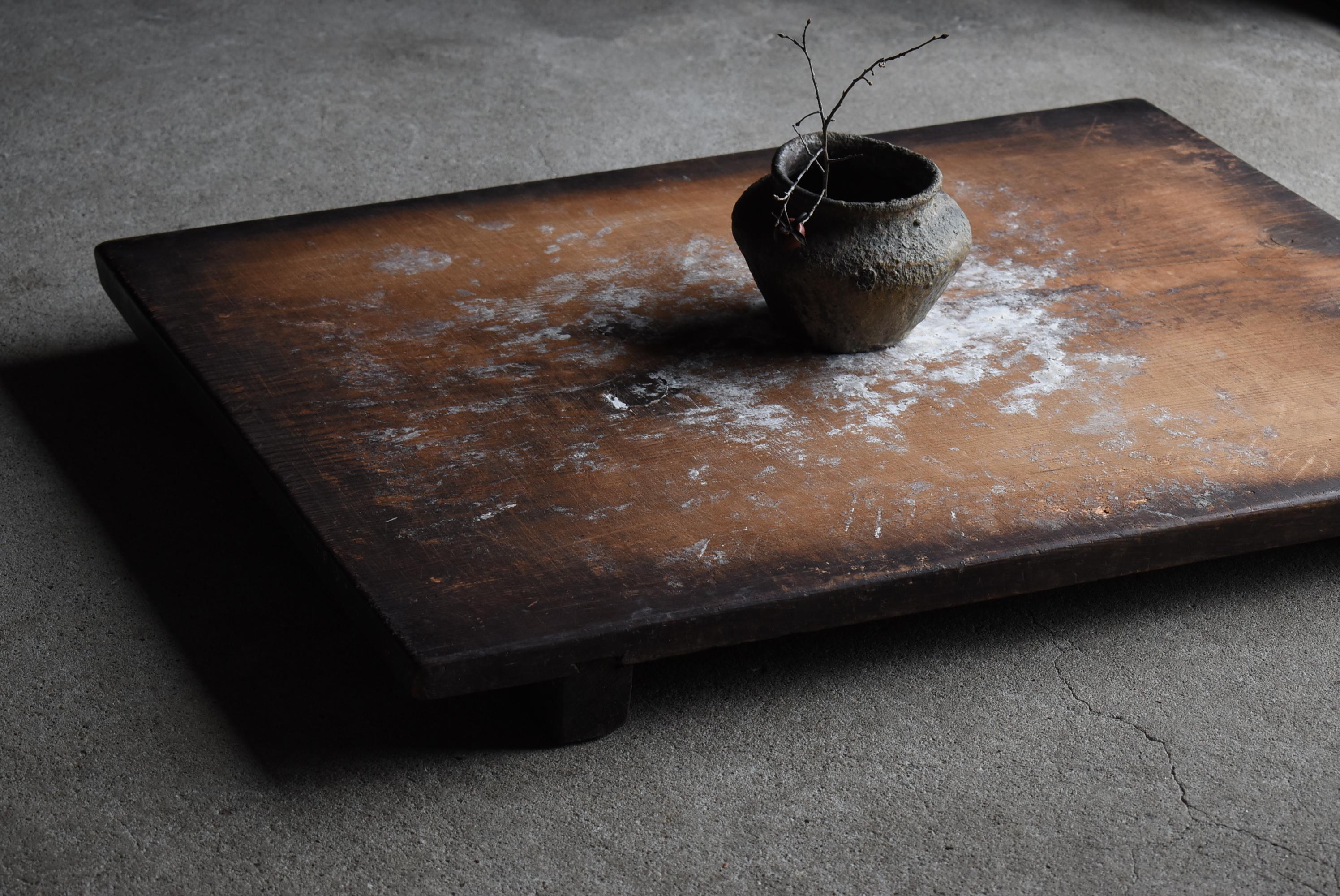 Japanese Antique Wooden Board 1860s-1900s / Abstract Art Low Table Wabisabi 9