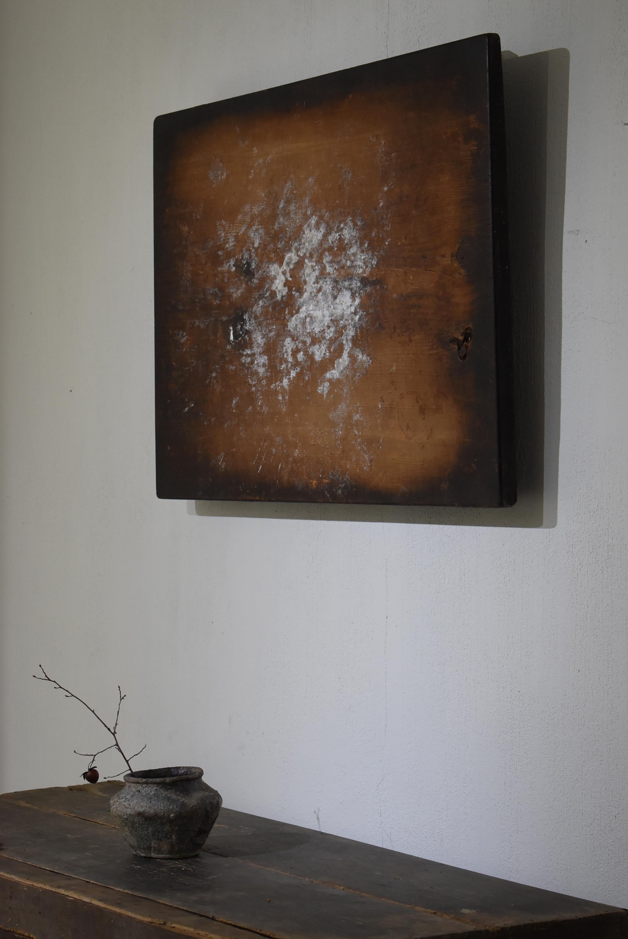 Meiji Japanese Antique Wooden Board 1860s-1900s / Abstract Art Low Table Wabisabi
