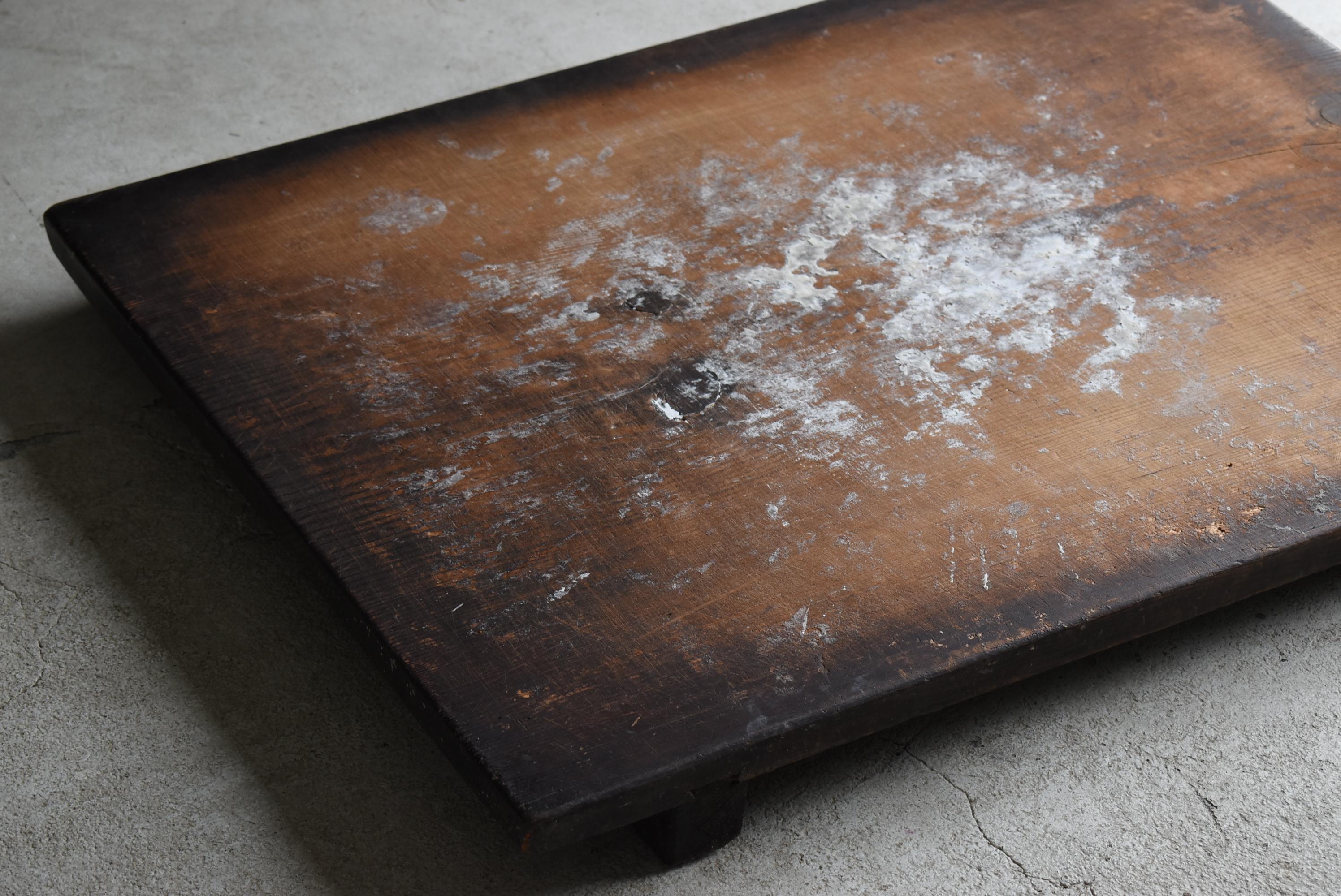 Japanese Antique Wooden Board 1860s-1900s / Abstract Art Low Table Wabisabi 2