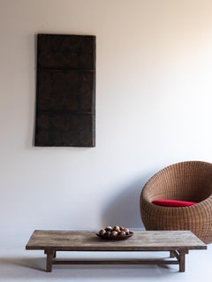 Japanisches antikes Holzbrett aus den 1860er-1900er Jahren / Abstrakte Kunst Wabisabi