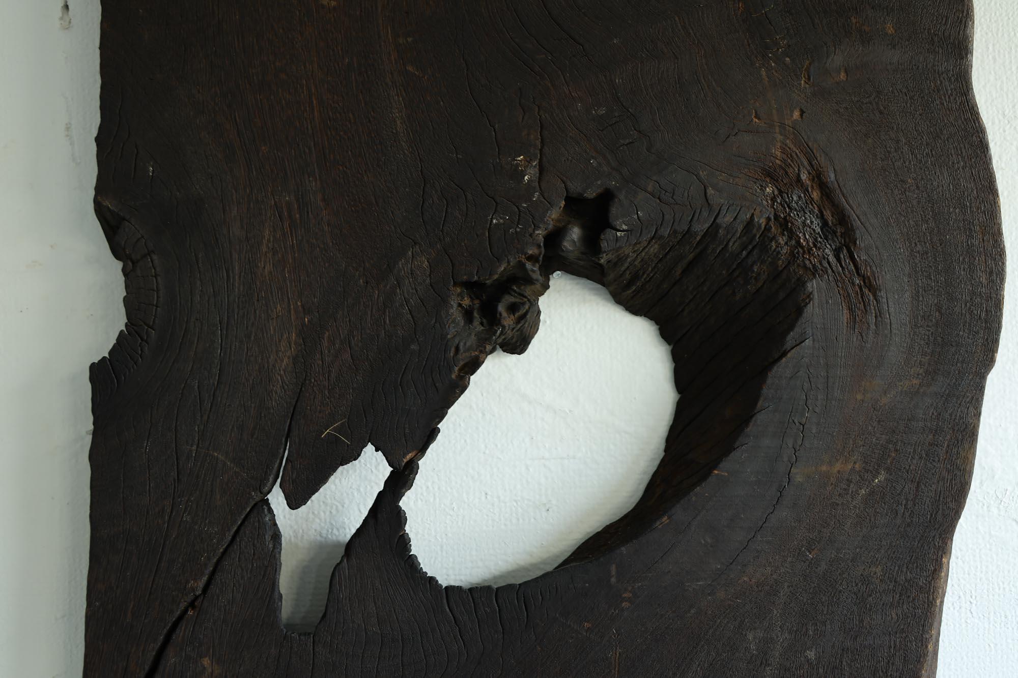 Antikes japanisches Holzbrett, „Abstrakte Skulpturen“, Wabi-Sabi, Mingei im Zustand „Relativ gut“ im Angebot in Katori-Shi, 12