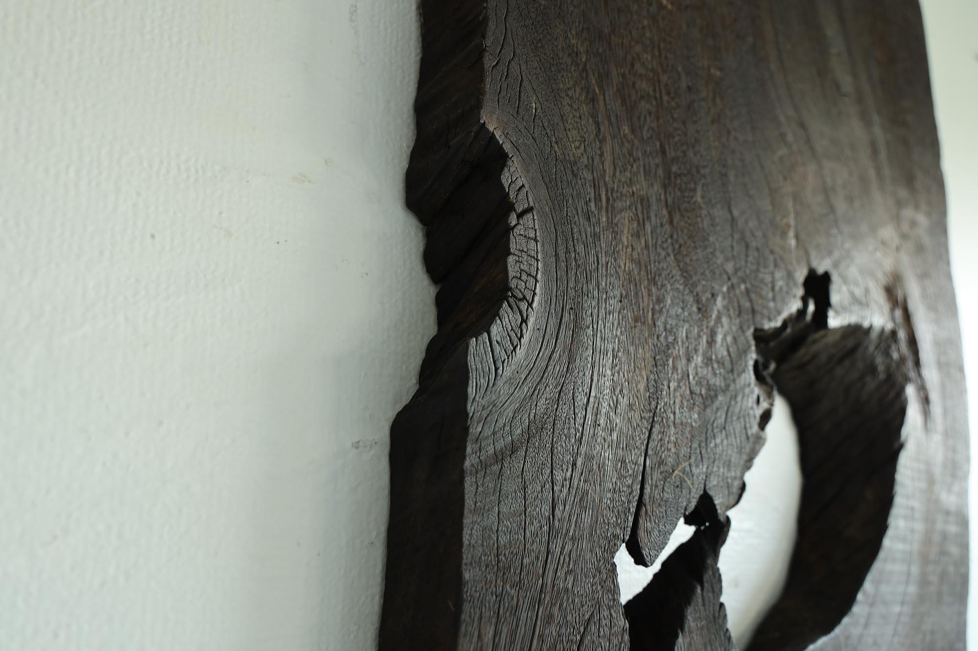 Antikes japanisches Holzbrett, „Abstrakte Skulpturen“, Wabi-Sabi, Mingei im Angebot 2