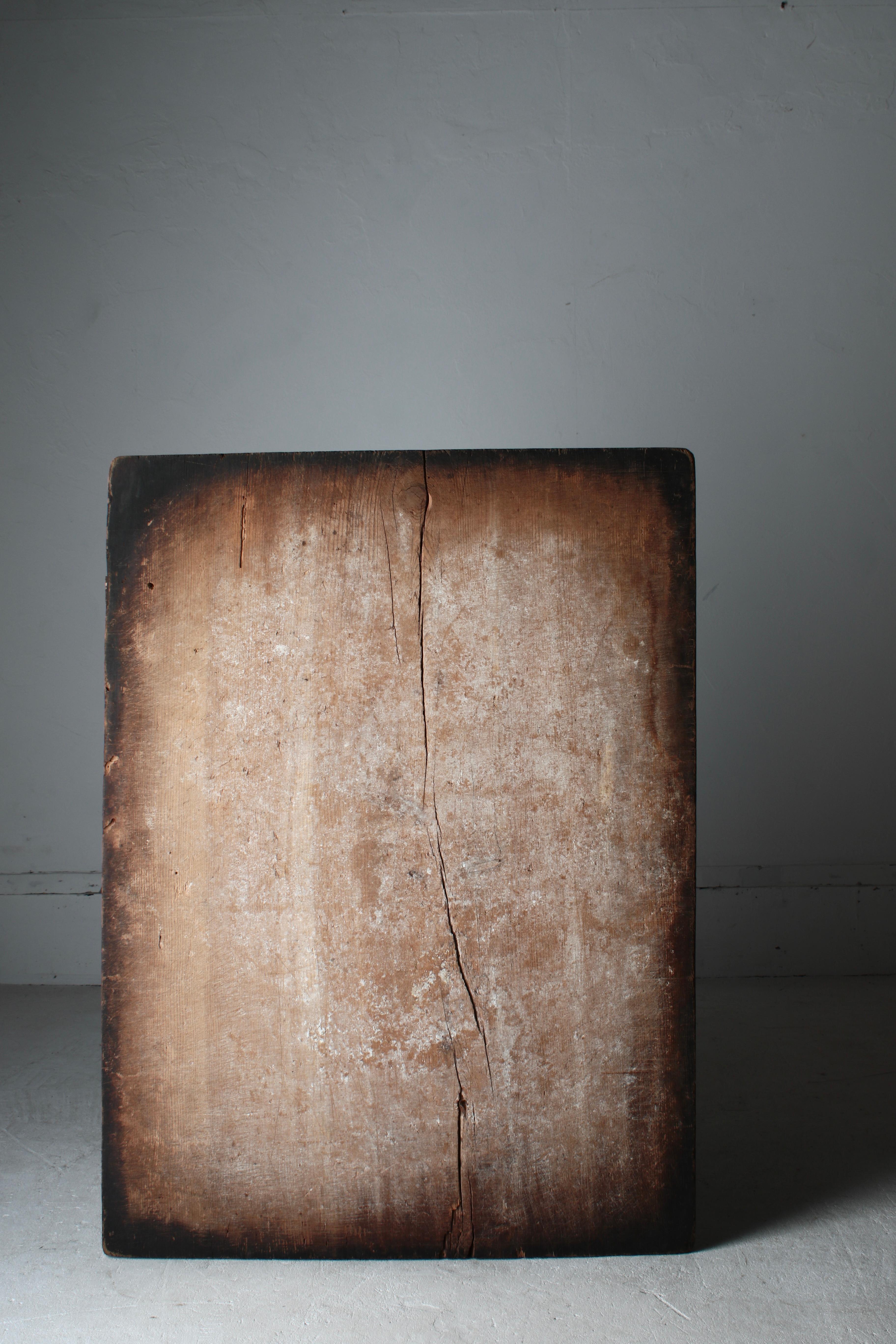 Japanese Antique Wooden Board / Wall Decoration Abstract Art / Wabi-Sabi For Sale 5
