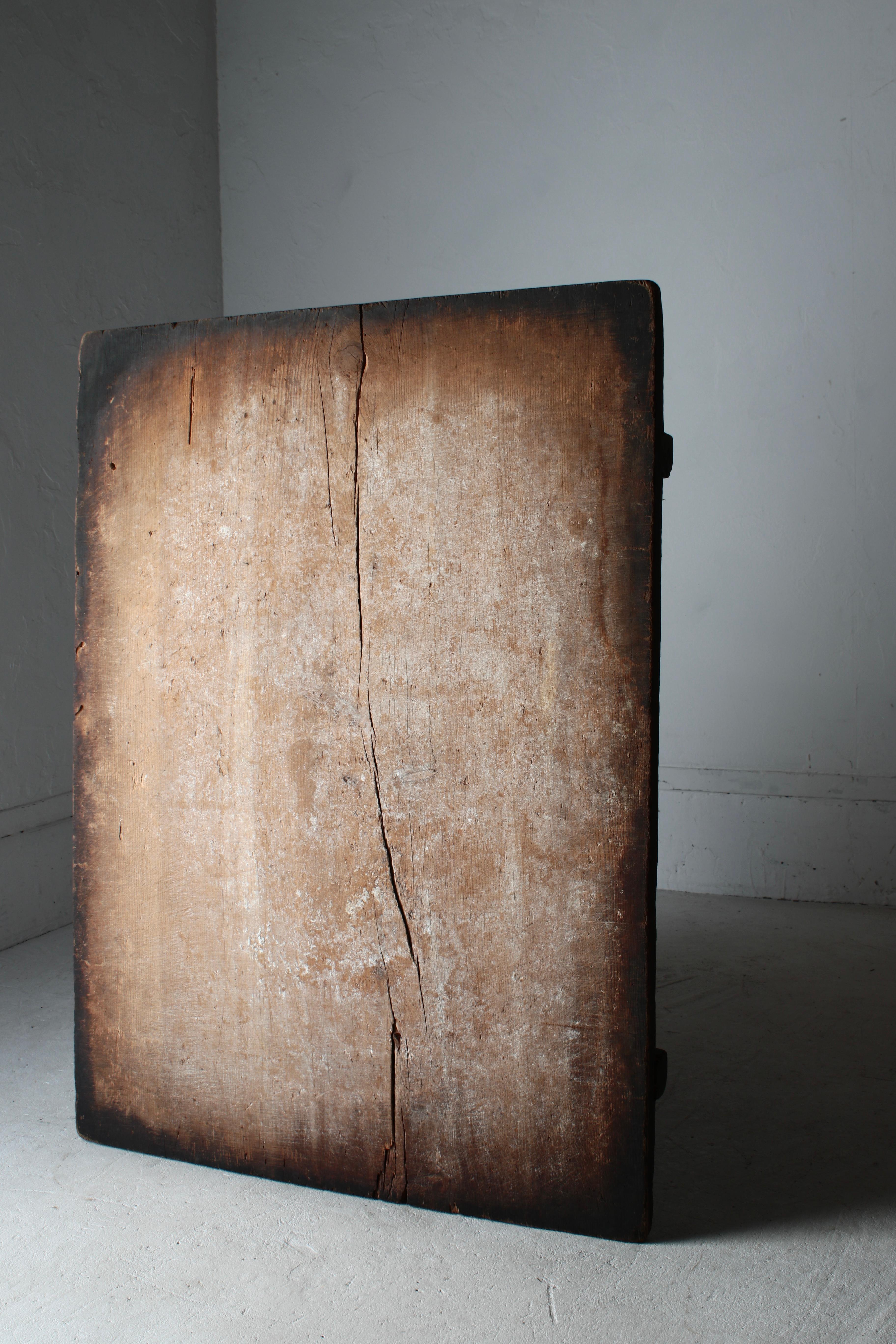 Japanese Antique Wooden Board / Wall Decoration Abstract Art / Wabi-Sabi For Sale 6