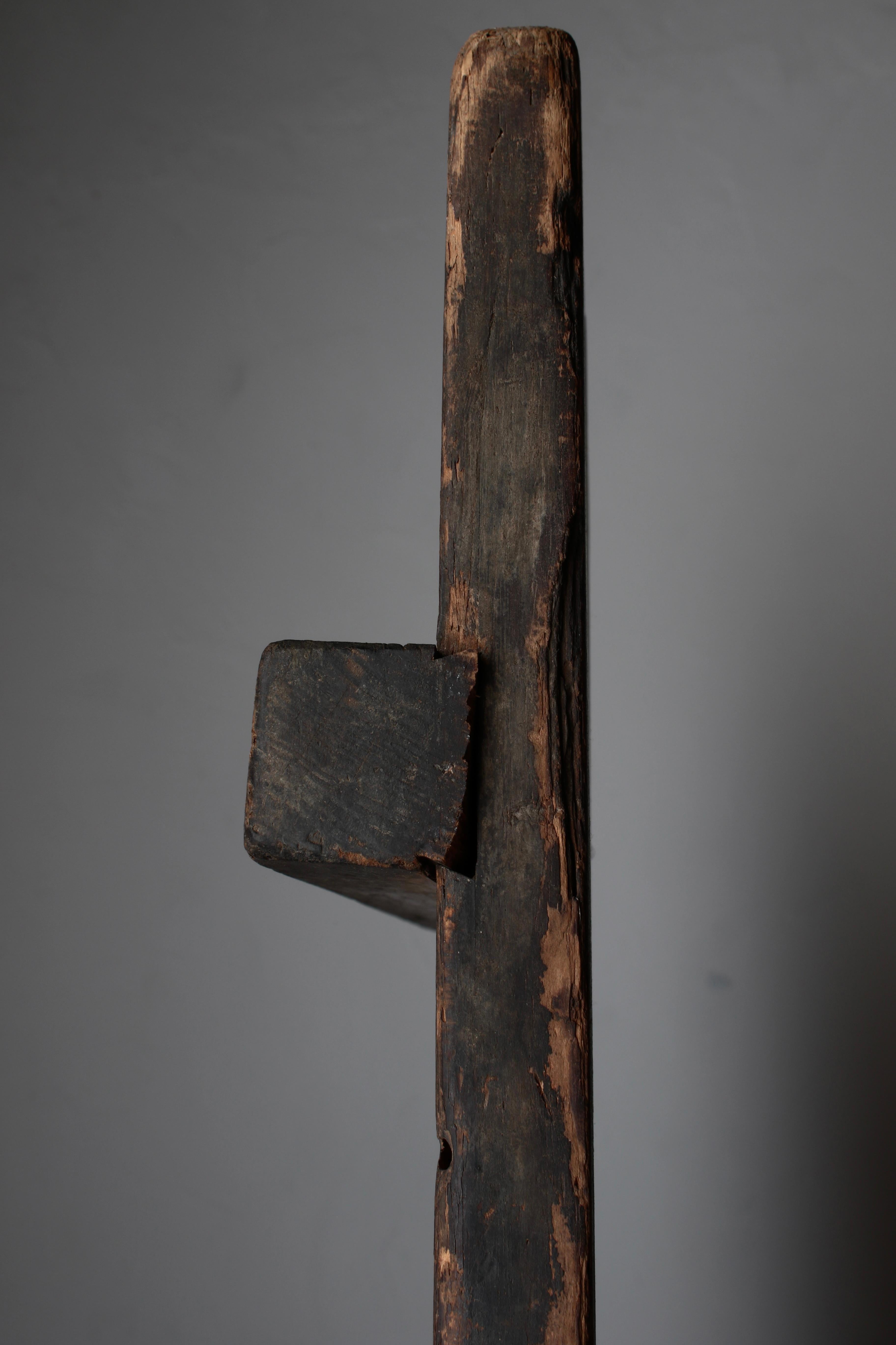 Japanese Antique Wooden Board / Wall Decoration Abstract Art / Wabi-Sabi For Sale 9