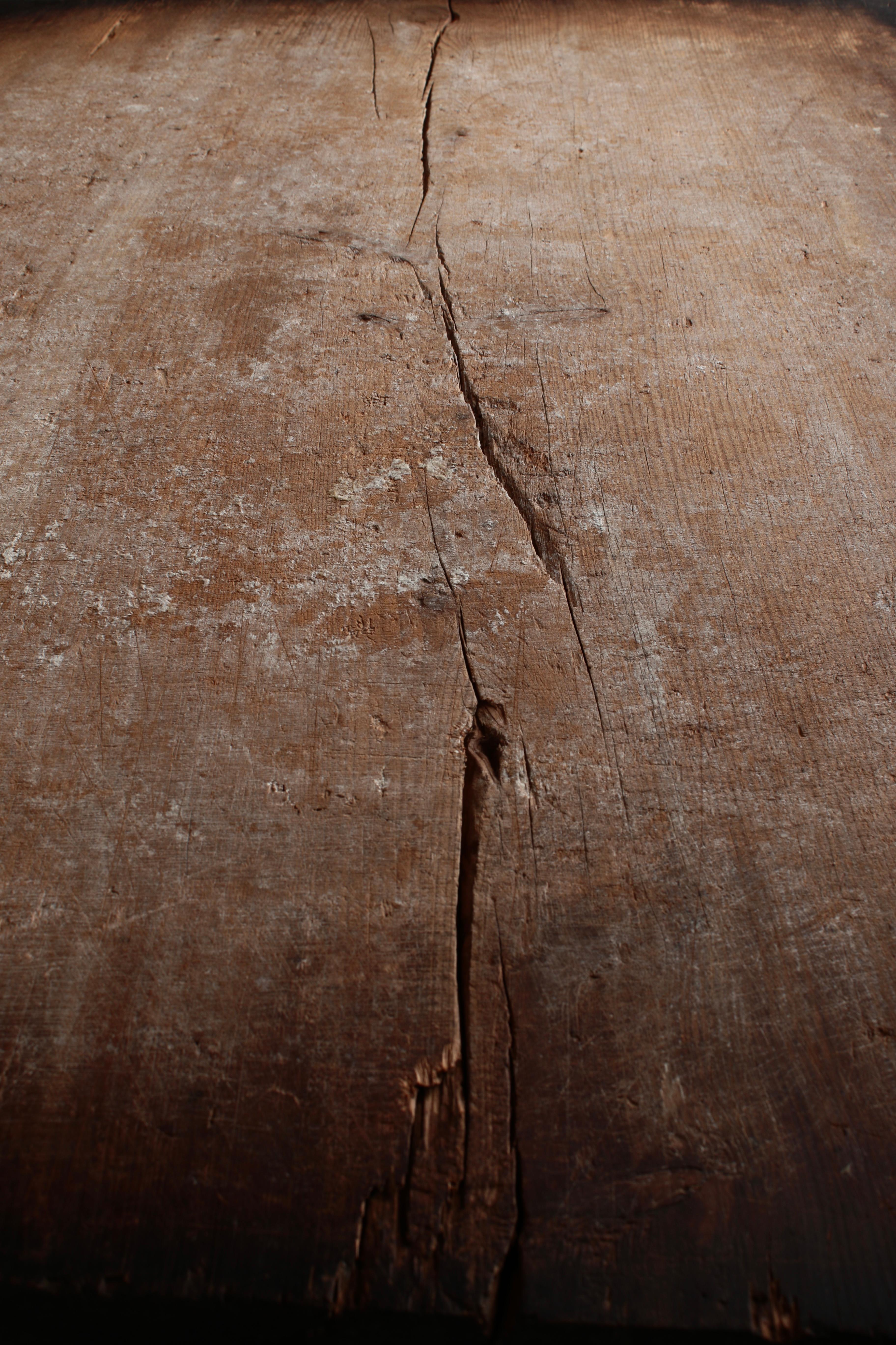 Japanese Antique Wooden Board / Wall Decoration Abstract Art / Wabi-Sabi For Sale 11