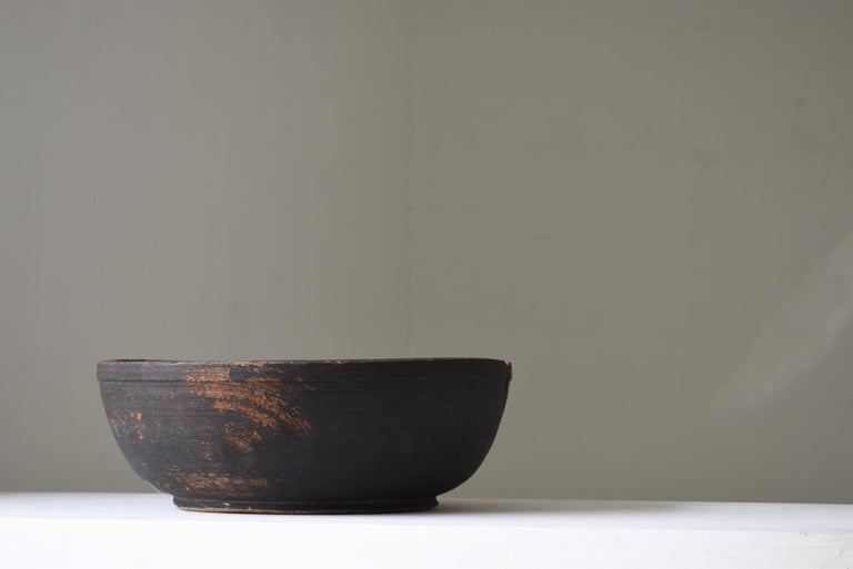 Japanese Antique Wooden Bowl 1860s-1900s/Mingei Wabisabi Primitive Object 5