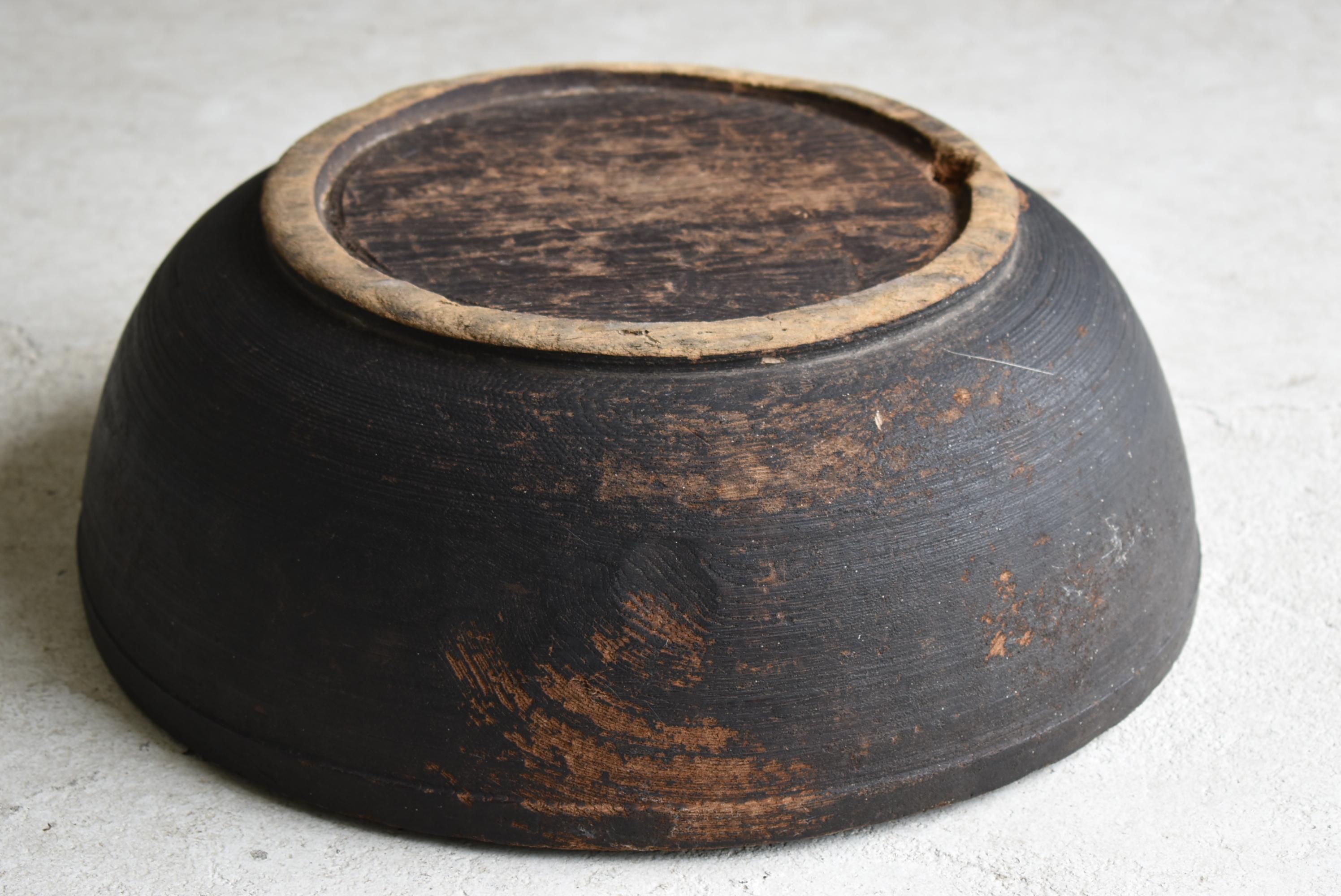 Japanese Antique Wooden Bowl 1860s-1900s/Mingei Wabisabi Primitive Object 3