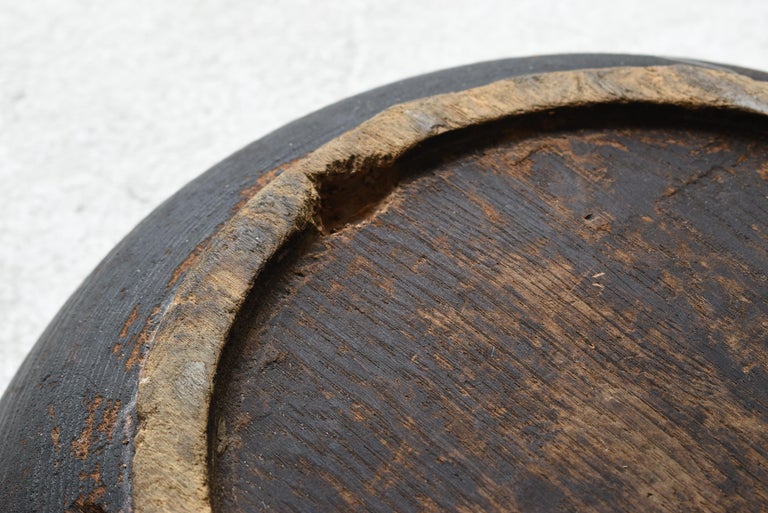 Japanese Antique Wooden Bowl 1860s-1900s/Mingei Wabisabi Primitive Object 4