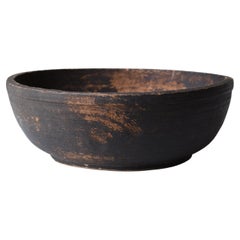 Japanese Antique Wooden Bowl 1860s-1900s/Mingei Wabisabi Primitive Object