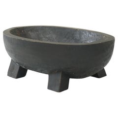 Cuenco de madera antiguo japonés 1910s-1930s Primitivo Wabi-Sabi