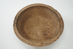 Japanese Antique Wooden Bowl, 1910s–1940s - Japandi Wabi-Sabi Primitive