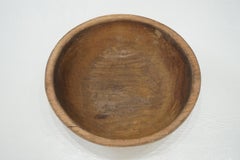 Japanese Antique Wooden Bowl, 1910s–1940s - Japandi Wabi-Sabi Primitive