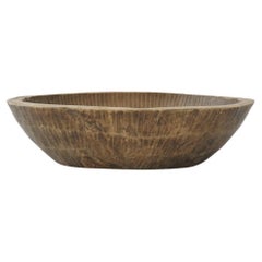 Cuenco de madera antiguo japonés 1910s-1940s Primitivo Wabi-Sabi