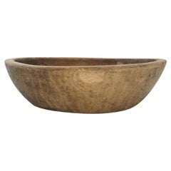 Cuenco de madera antiguo japonés 1910s-1940s Primitivo Wabi-Sabi