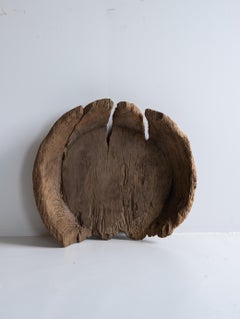 Japanese antique wooden bowl/Late 19th Century/Wabi-Sabi wall art
