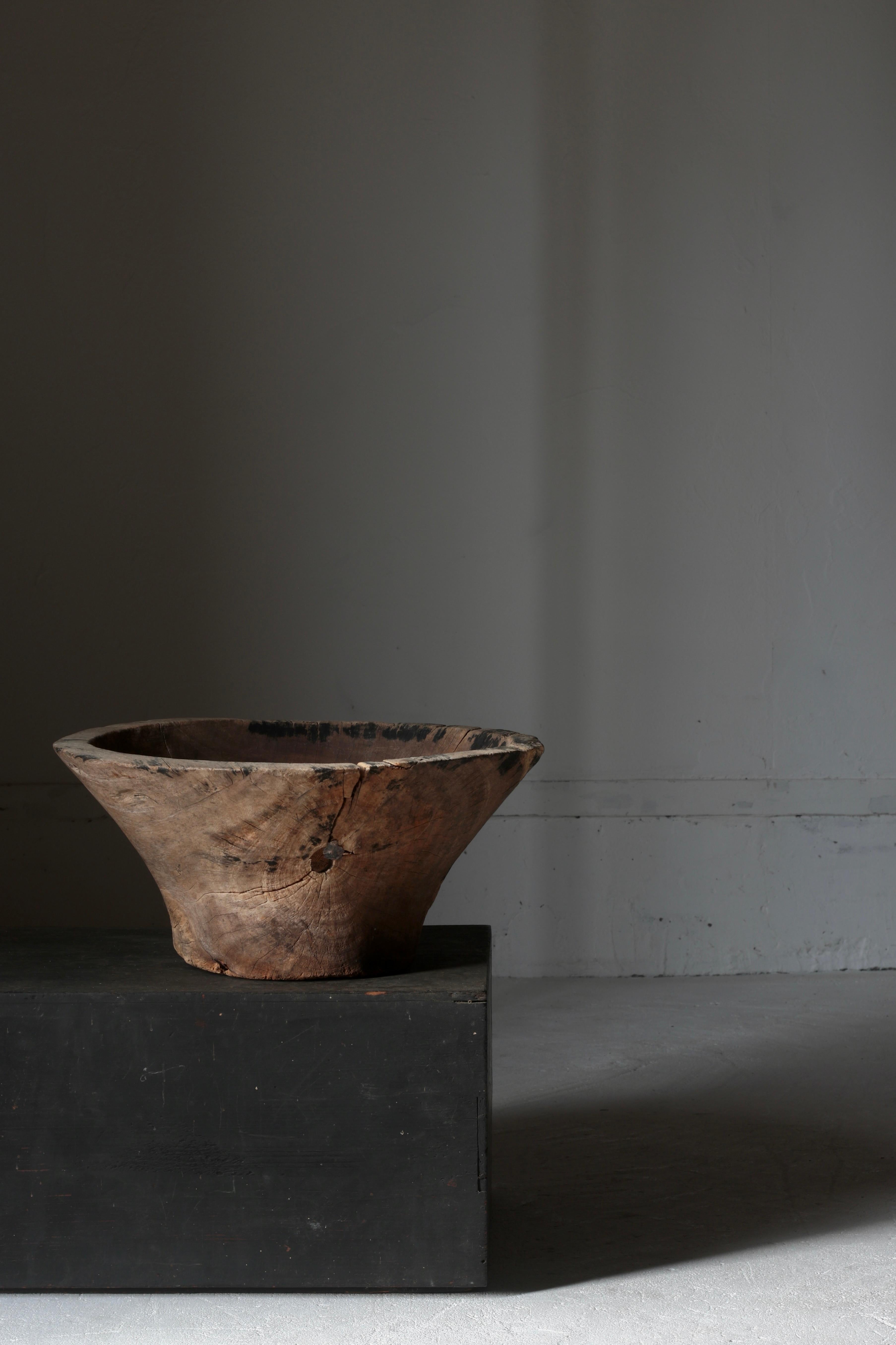 Cuenco de madera antiguo japonés / Objeto / 1868-1912s / Wabi-Sabi Mingei Primitivo 4