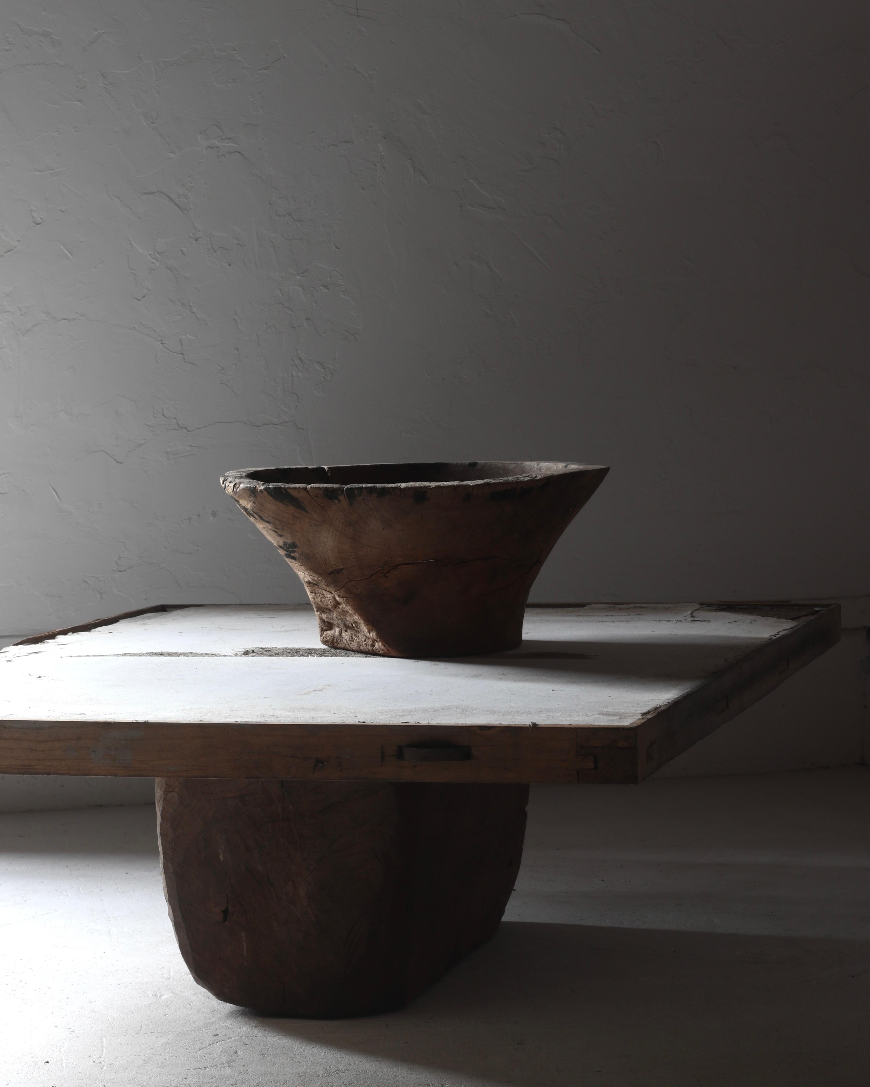 Cuenco de madera antiguo japonés / Objeto / 1868-1912s / Wabi-Sabi Mingei Primitivo 5