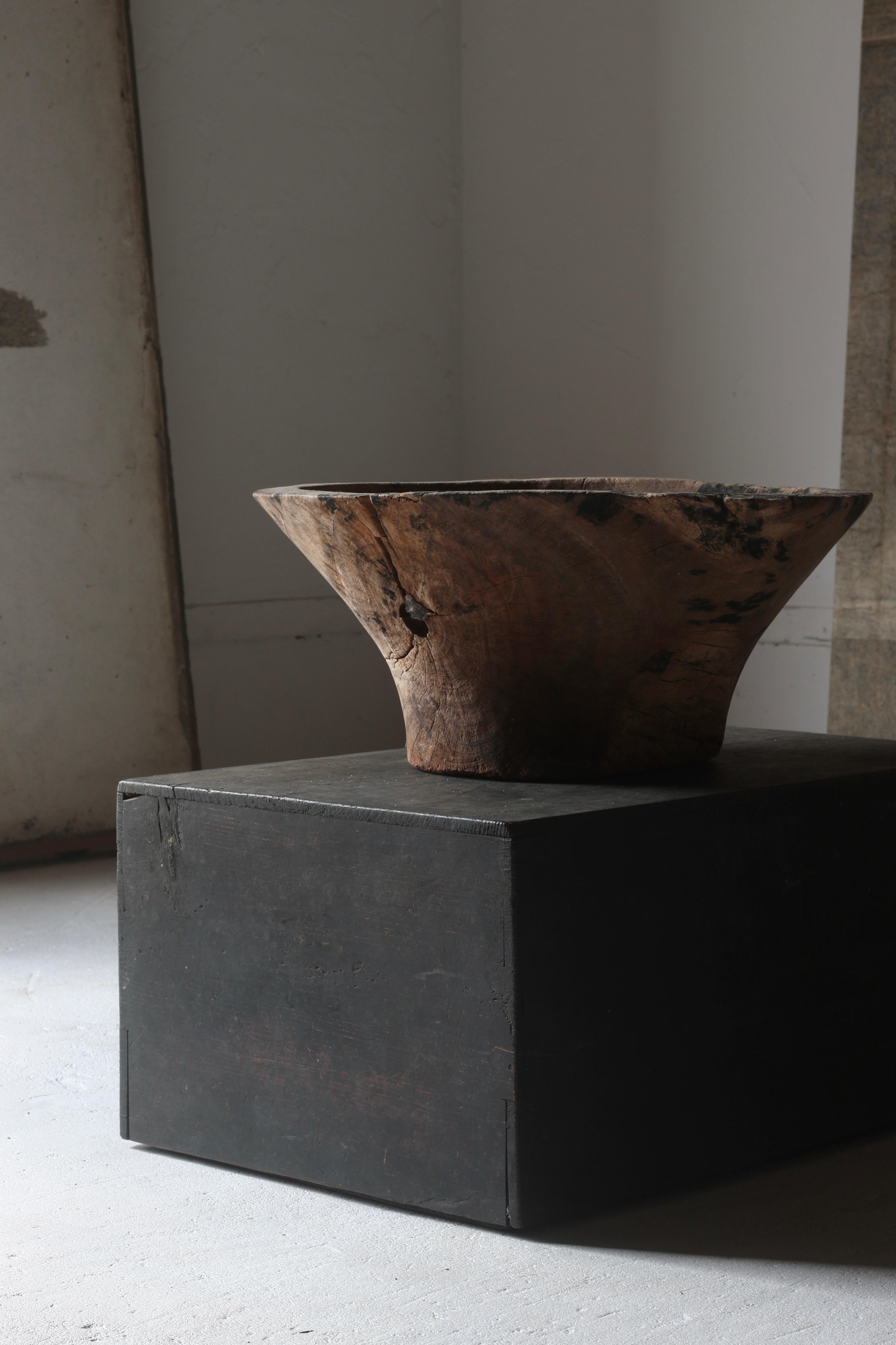 Cuenco de madera antiguo japonés / Objeto / 1868-1912s / Wabi-Sabi Mingei Primitivo Japonés