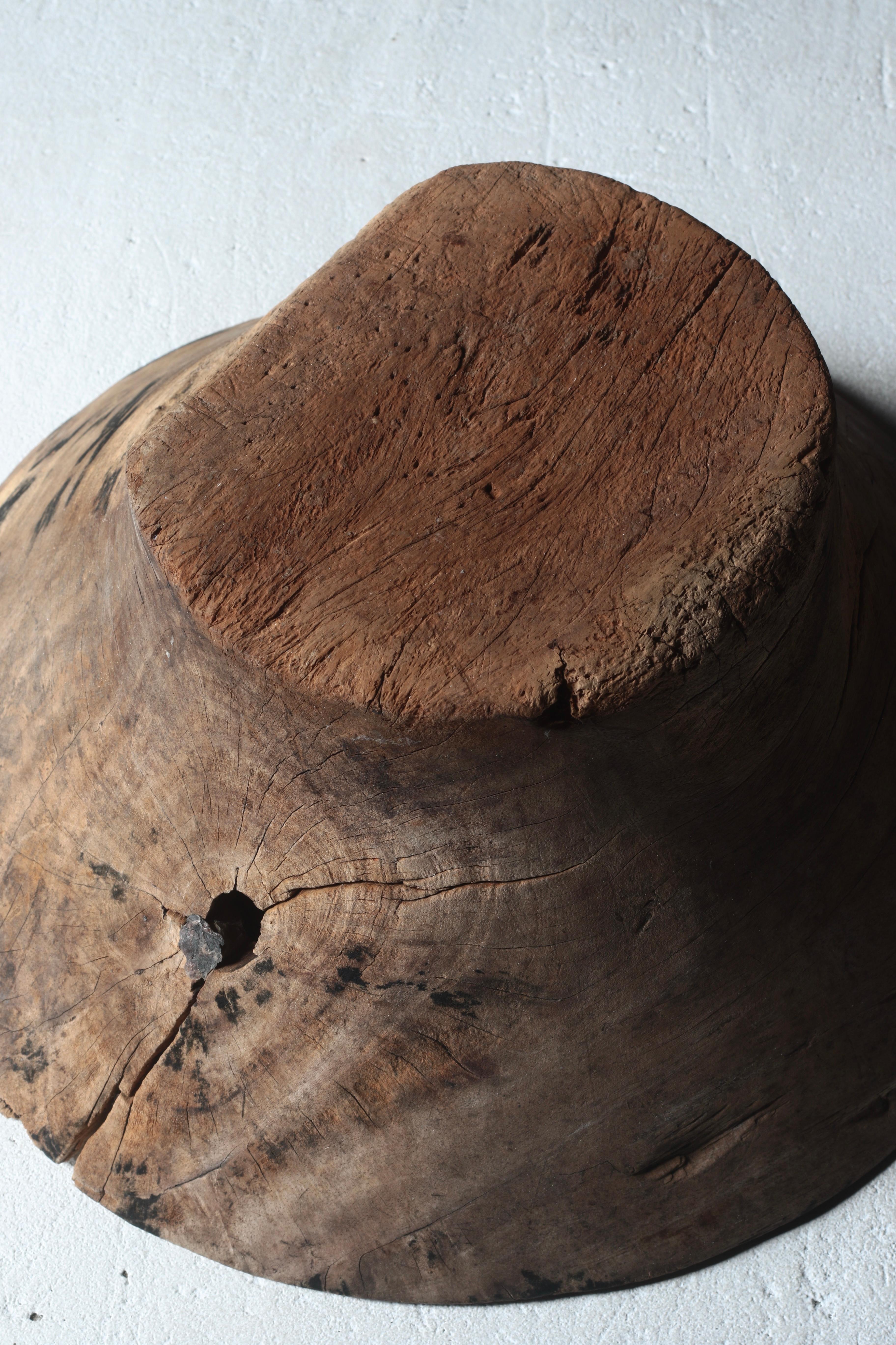 Cuenco de madera antiguo japonés / Objeto / 1868-1912s / Wabi-Sabi Mingei Primitivo 2