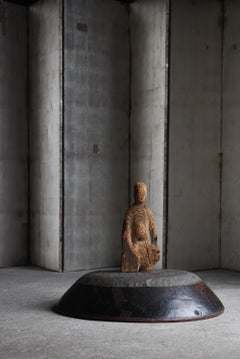 Japanische antike Holzschale oder Display-Ständer 1860-1900er Jahre / Wabisabi