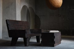 Caja de Madera Antigua Japonesa Años 1860-1920 / Mesa de Sofá Caja de Almacenamiento Wabisabi