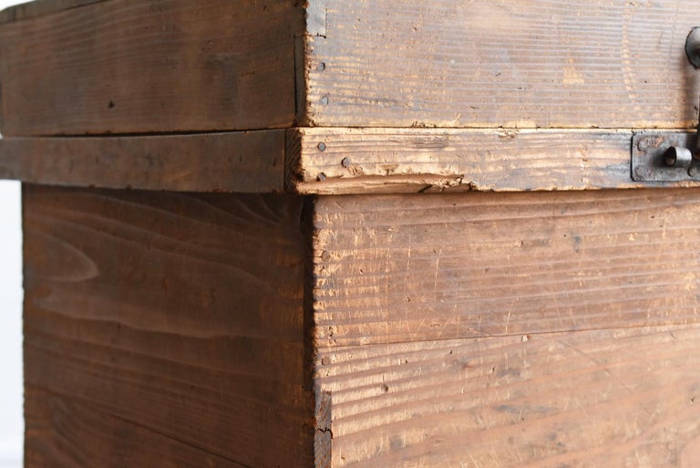 Japanese Antique Wooden Box / Backpack Type / Coffee Table / Square