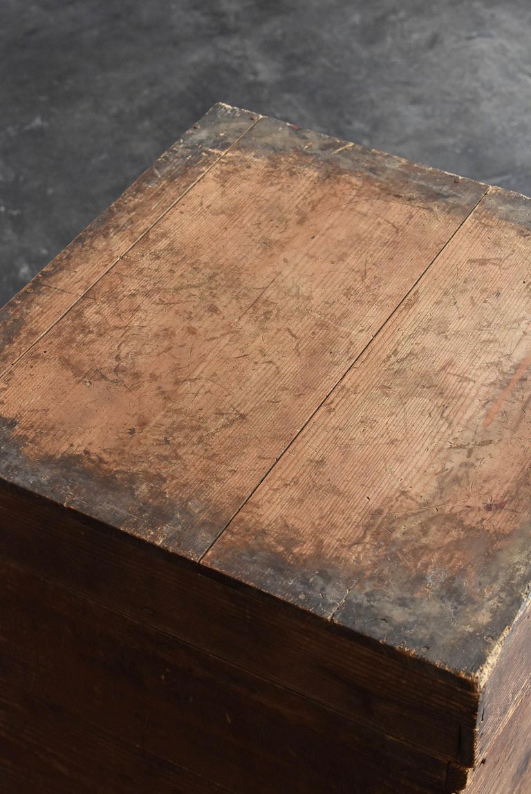Japanese Antique Wooden Box / Backpack Type / Coffee Table / Square