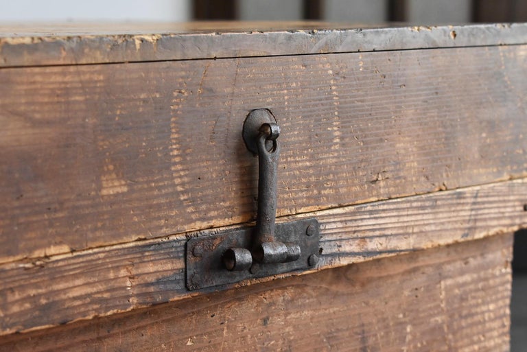Japanese Antique Wooden Box / Backpack Type / Coffee Table / Square