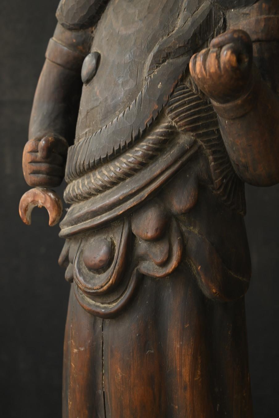 Statue de Bouddha japonaise antique en bois/Acala/Période Edo tardive/19e siècle en vente 8