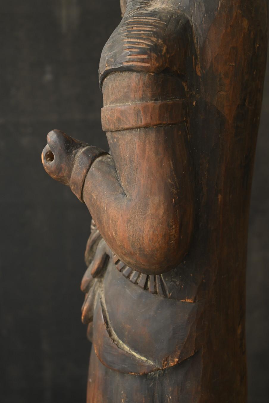 Statue de Bouddha japonaise antique en bois/Acala/Période Edo tardive/19e siècle en vente 9