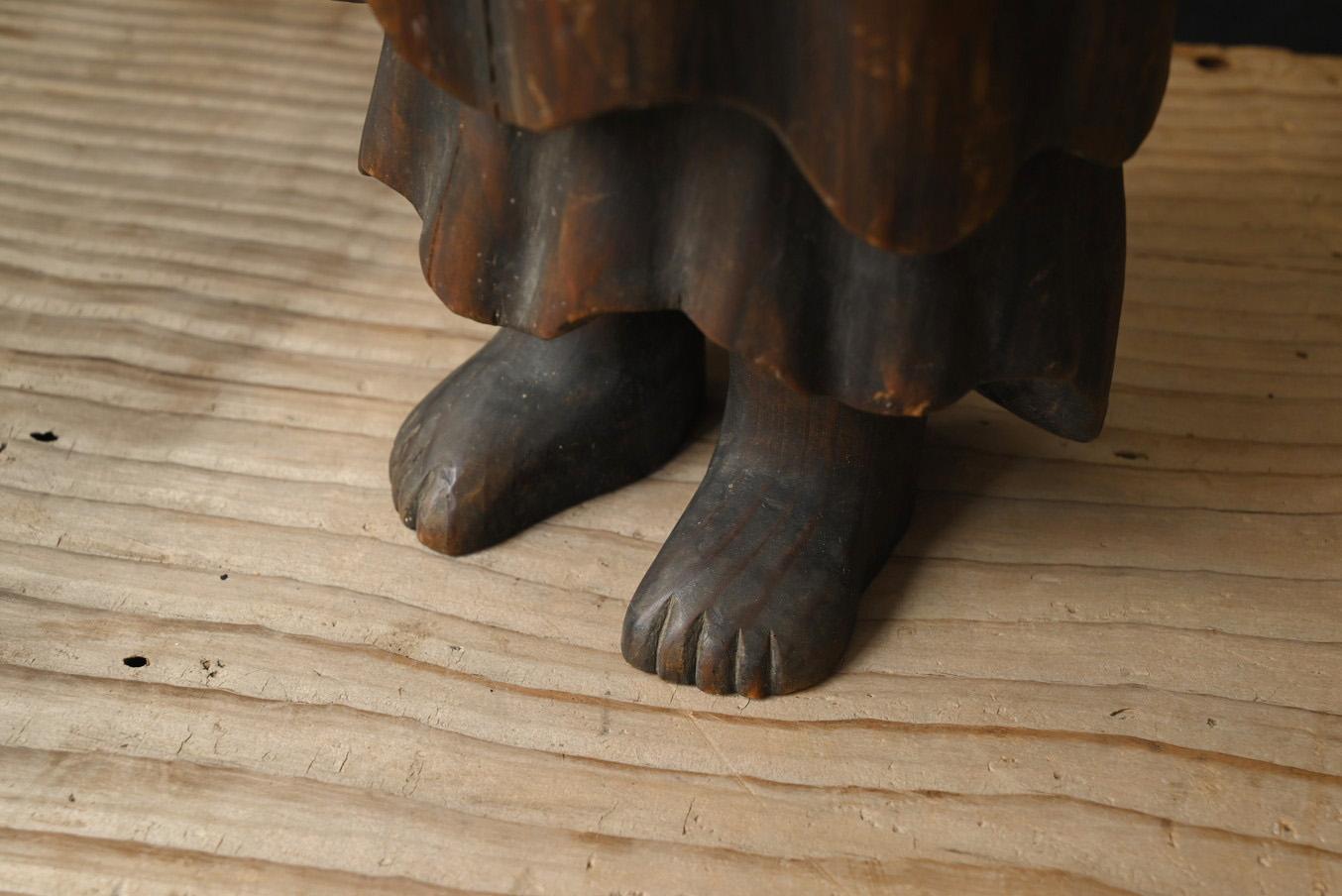 Statue de Bouddha japonaise antique en bois/Acala/Période Edo tardive/19e siècle en vente 10