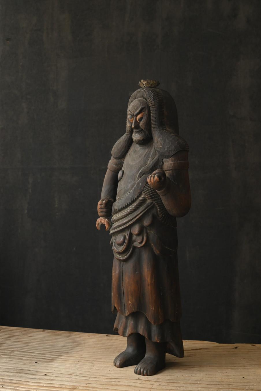 Statue de Bouddha japonaise antique en bois/Acala/Période Edo tardive/19e siècle en vente 12