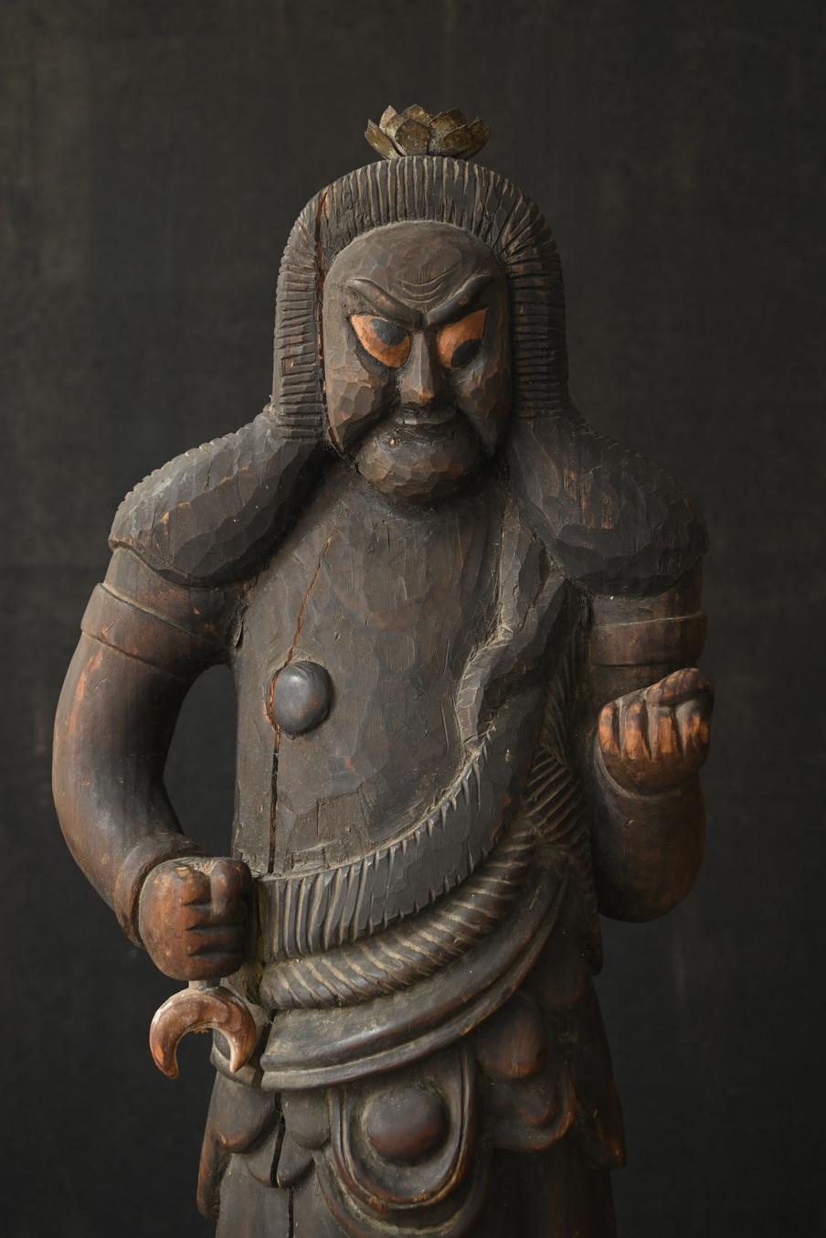 Japonais Statue de Bouddha japonaise antique en bois/Acala/Période Edo tardive/19e siècle en vente