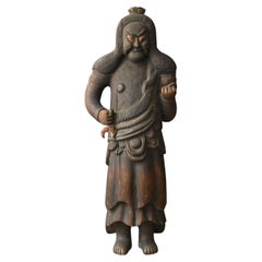 Japanese antique wooden Buddha statue/Acala/Late Edo period/19th century