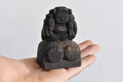 Statue de Bouddha en bois japonais ancien / "Daikoku-Ten" Période Edo-Meiji:: 1800s