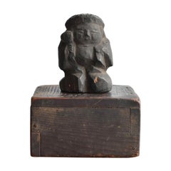 Japanese Antique Wooden Buddha Statue / "Daikoku-Ten" Edo Period-Meiji, 1800s