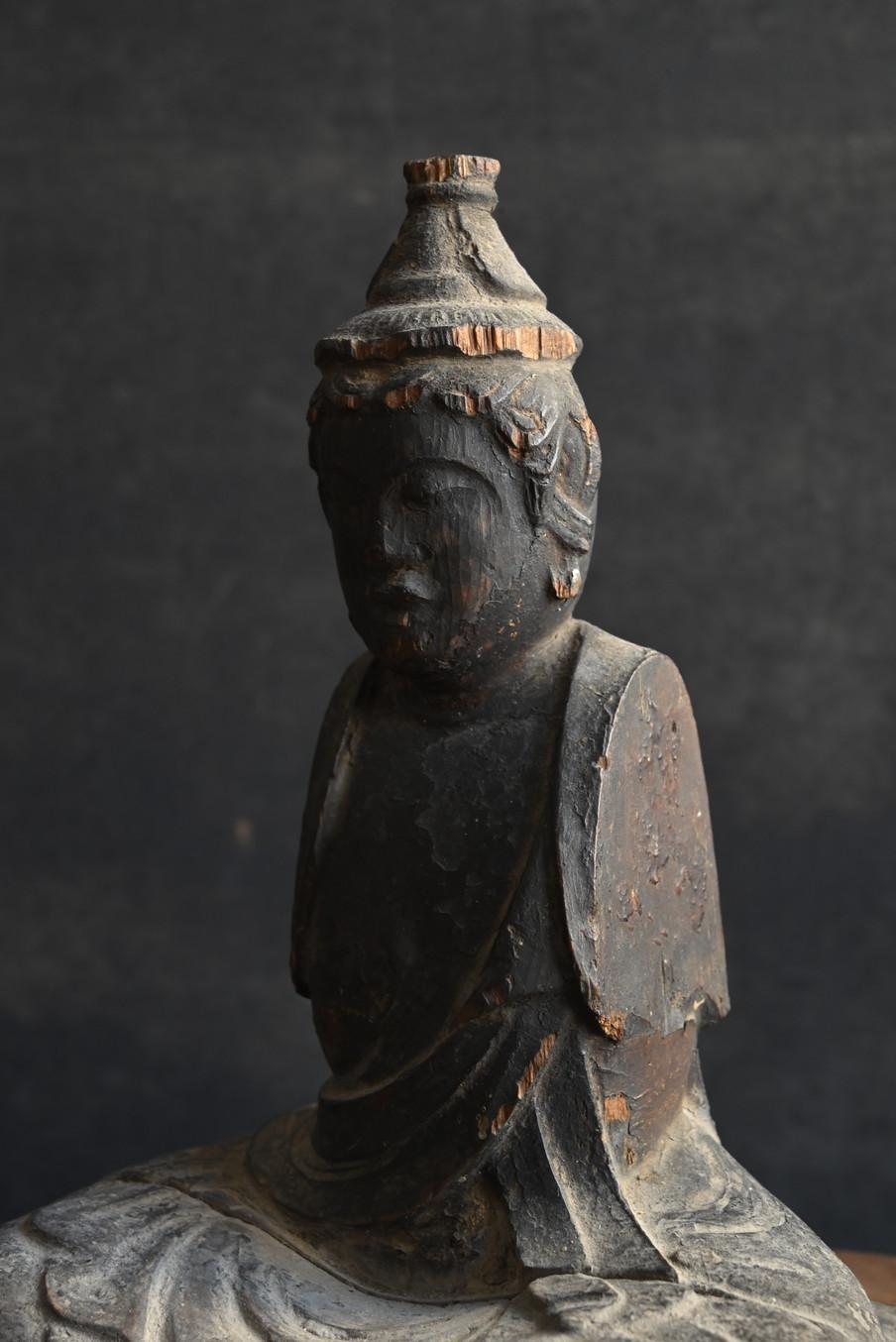 Estatua antigua japonesa de Buda de madera / Periodo Edo / 1600 a 1800 en venta 4