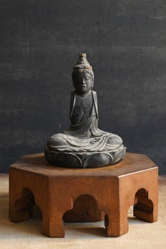 statue de Bouddha japonaise ancienne en bois / période Edo / 1600 à 1800